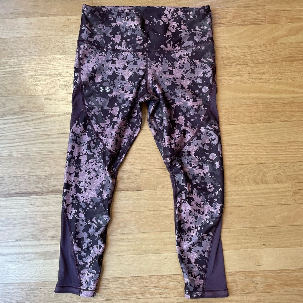 Under Armour Heatgear Compression Mesh Leggings Size Large Excellent Condition